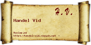Handel Vid névjegykártya